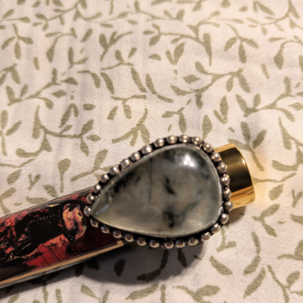 Moss Agate Boho Ring Size 9